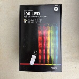 GE Color Effects 100 LED RGB Ice Crystal 20 Count  Icicle Set